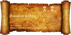 Kandra Kitti névjegykártya